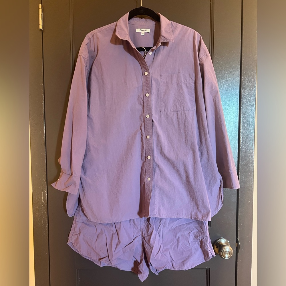 Madewell matching lavender cotton set